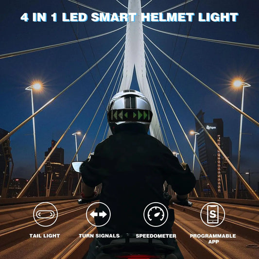 Luce LED Posteriore per Casco Moto – Segnalazione Luminosa di Sicurezza Unisex