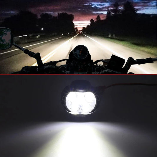 Fari LED Ausiliari Moto 12V – 2 Proiettori Anteriori ad Alta Luminosità 18W 1800LM