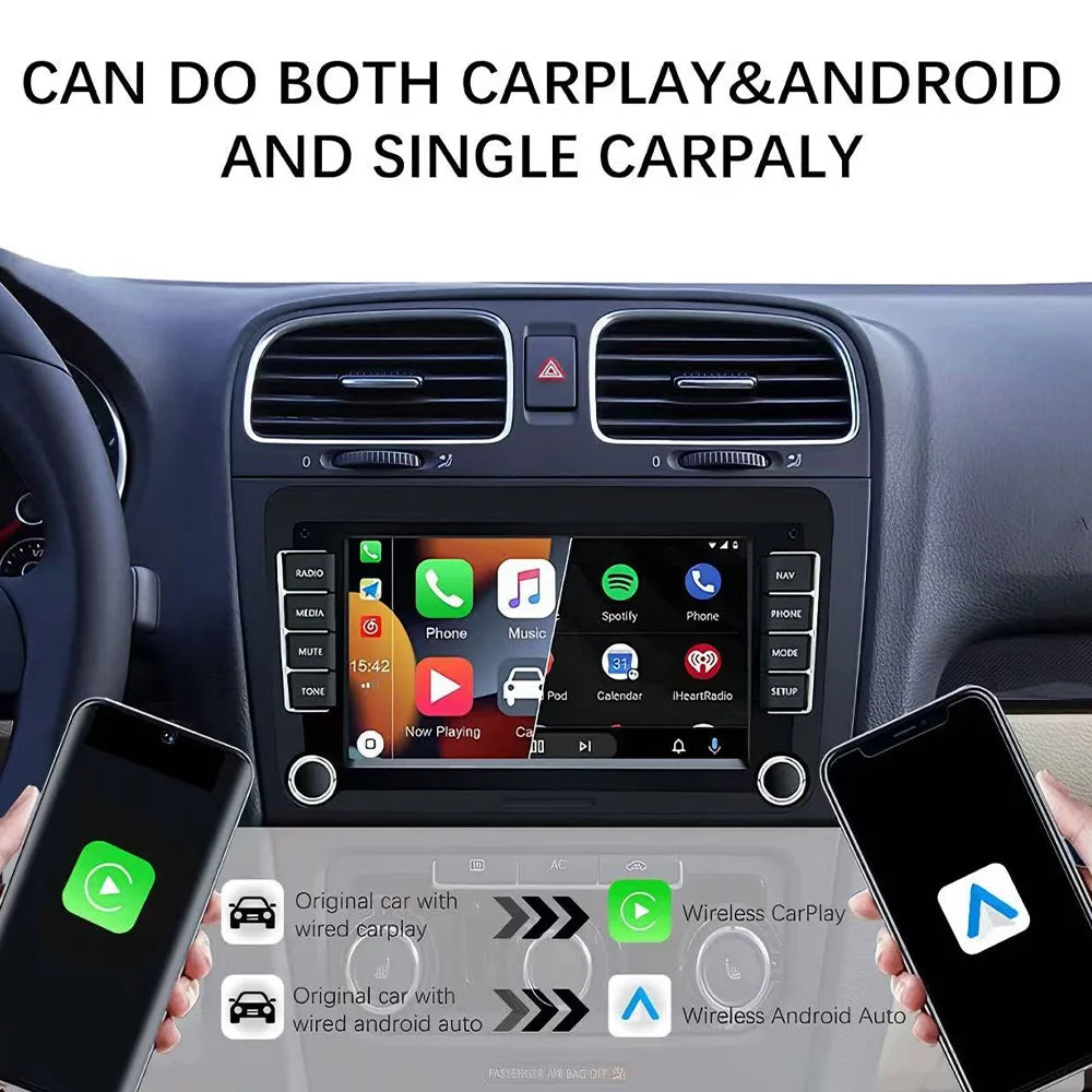 2-in-1 Wireless CarPlay Adapter – Plug & Play Automatic Connection for Cars with Wired CarPlay