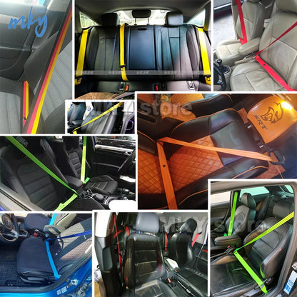 Kit 4 Cinture di Sicurezza Auto Universali 3,6M – Poliestere Rinforzato, Multicolore