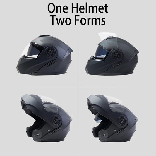BLD Casco Moto Modulare Doppia Visiera – Flip Up Integrale per Motocross e Racing, Uomo e Donna