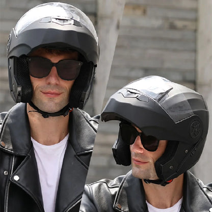 BLD Casco Moto Modulare Doppia Visiera – Flip Up Integrale per Motocross e Racing, Uomo e Donna