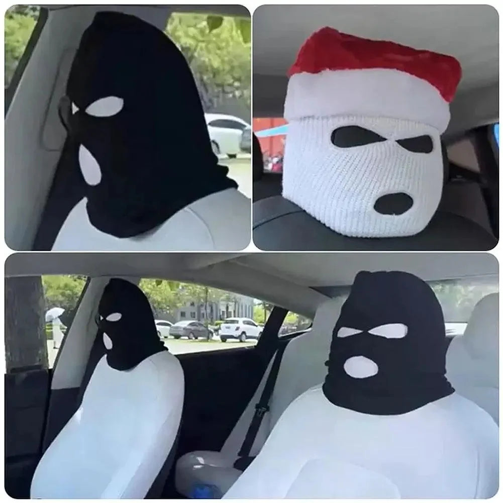 Coprisedile Poggiatesta Auto Ski Mask – 3 Fori Antidust Divertente