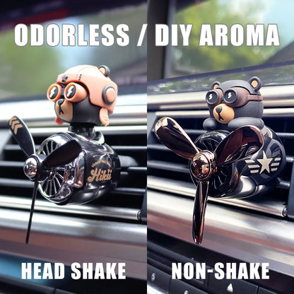 Profumatore Auto Orso Pilota DIY – Diffusore Aroma Clip Bocchetta Senza Profumo