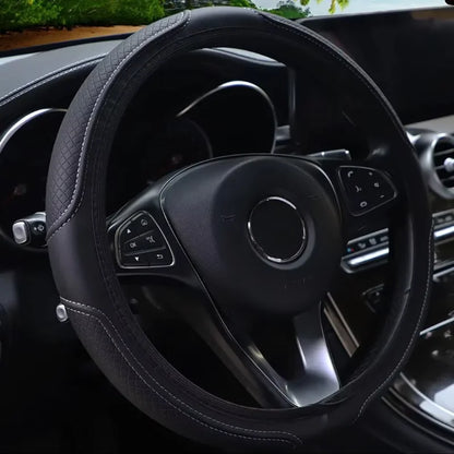 Coprivolante in Pelle Artificiale con Rilievo 3D – Senza Anello Interno per Auto 14,5-15"