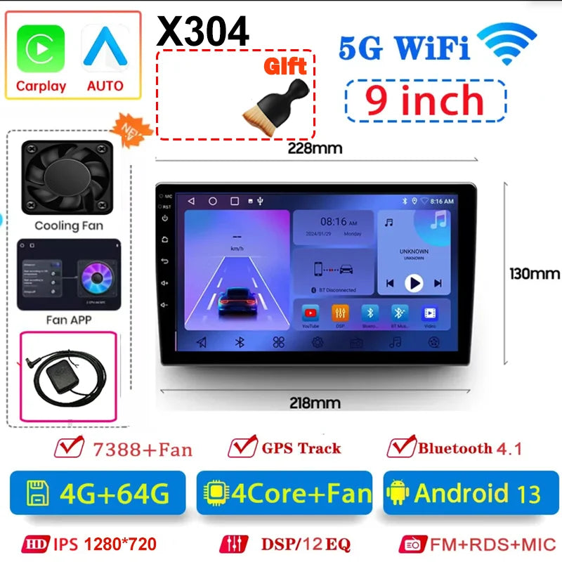 Autoradio Android 13 Universale 7/9/10 Pollici – 2 Din GPS WiFi CarPlay BT