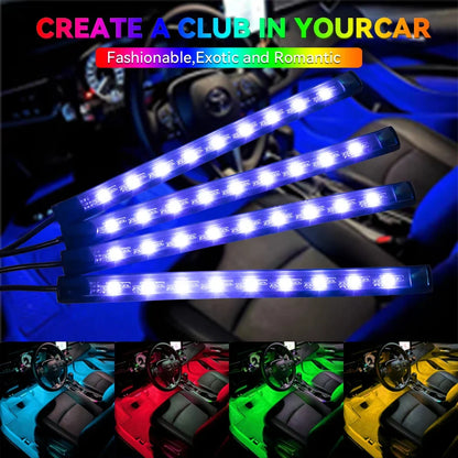 Car Ambient LED Lights 36/48/72 LED – Wireless Remote Control and RGB App