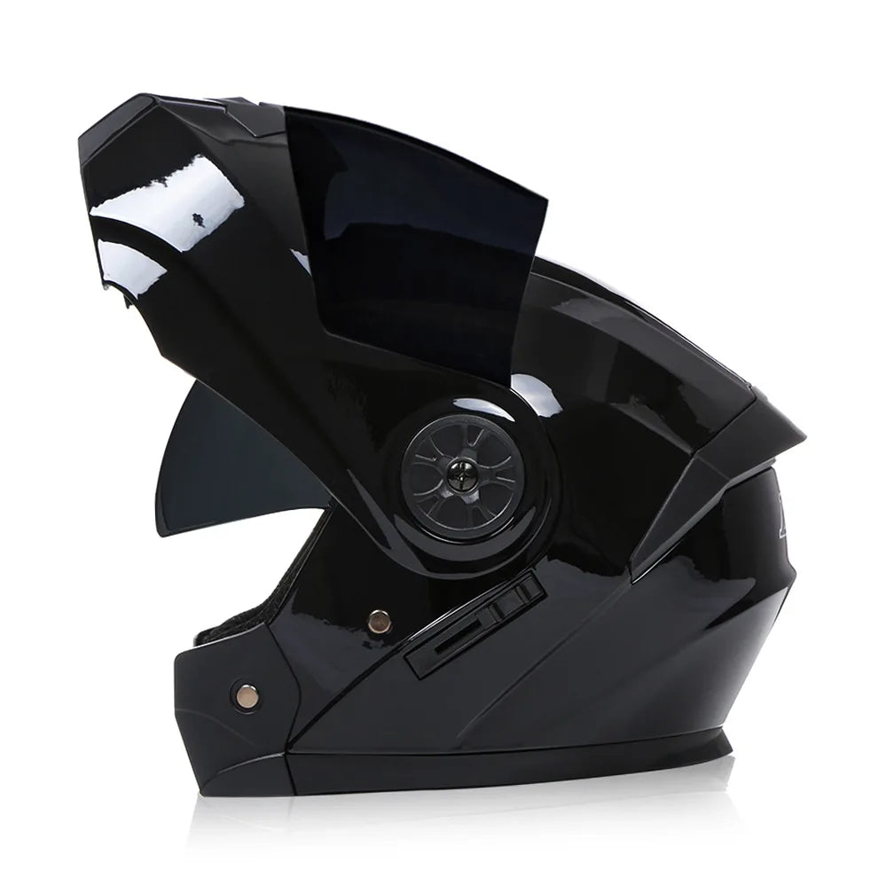 BLD Casco Moto Modulare Doppia Visiera – Flip Up Integrale per Motocross e Racing, Uomo e Donna
