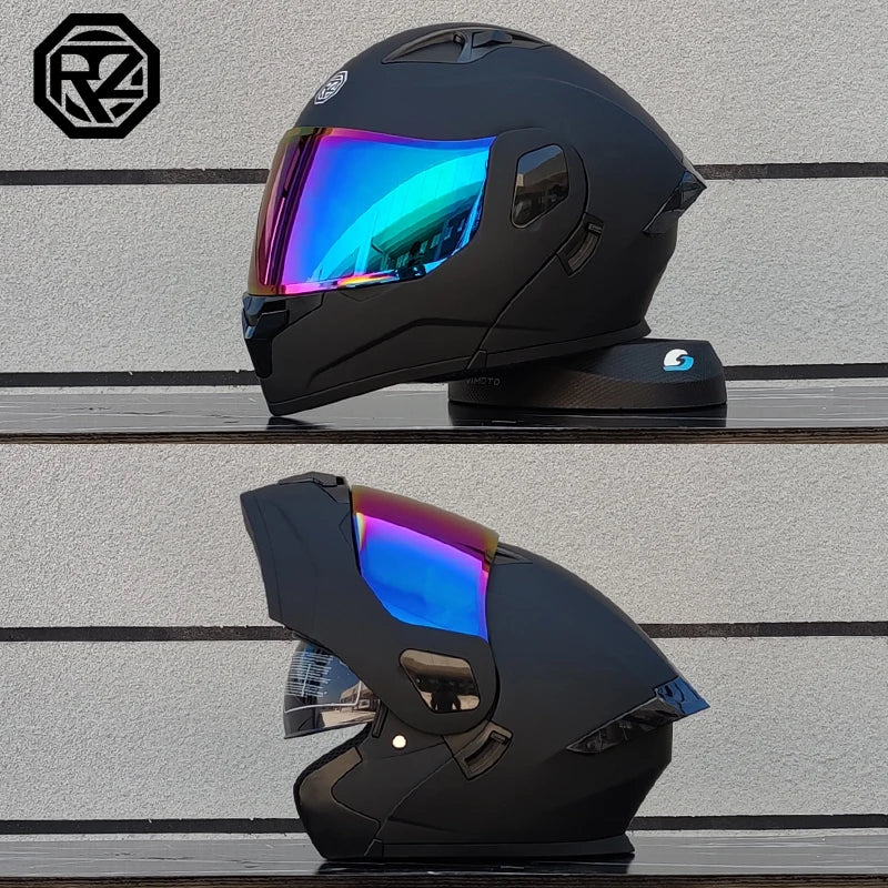 ORZ Casco Moto Modulare Flip Up – Doppia Visiera Integrale per Motocross e Racing Uomo Donna