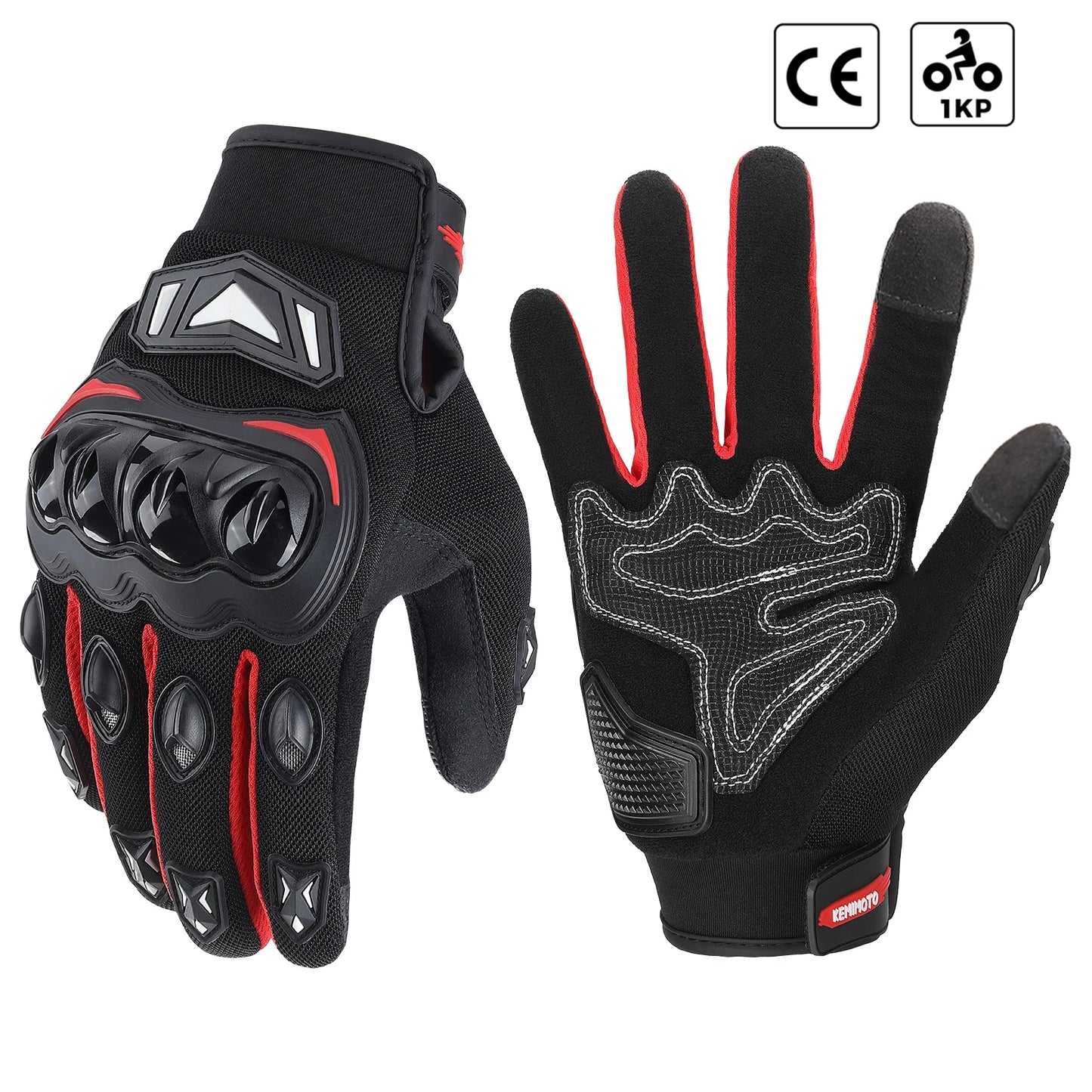 KEMITOUR Guanti Moto Estivi Touch Screen CE – Protezione MTB per Uomo e Donna