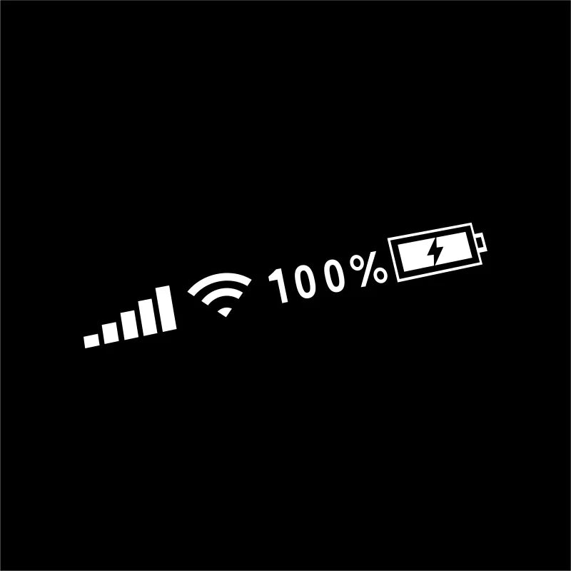 Adesivi Riflettenti per Auto – Wifi, Batteria, Segnale – Decal Divertenti