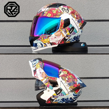 ORZ Casco Moto Modulare Flip Up – Doppia Visiera Integrale per Motocross e Racing Uomo Donna