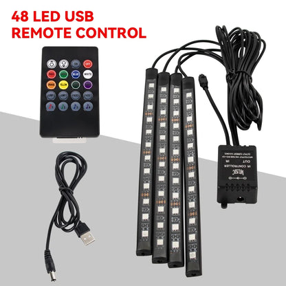 Car Ambient LED Lights 36/48/72 LED – Wireless Remote Control and RGB App