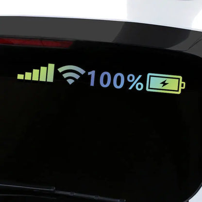 Adesivi Riflettenti per Auto – Wifi, Batteria, Segnale – Decal Divertenti