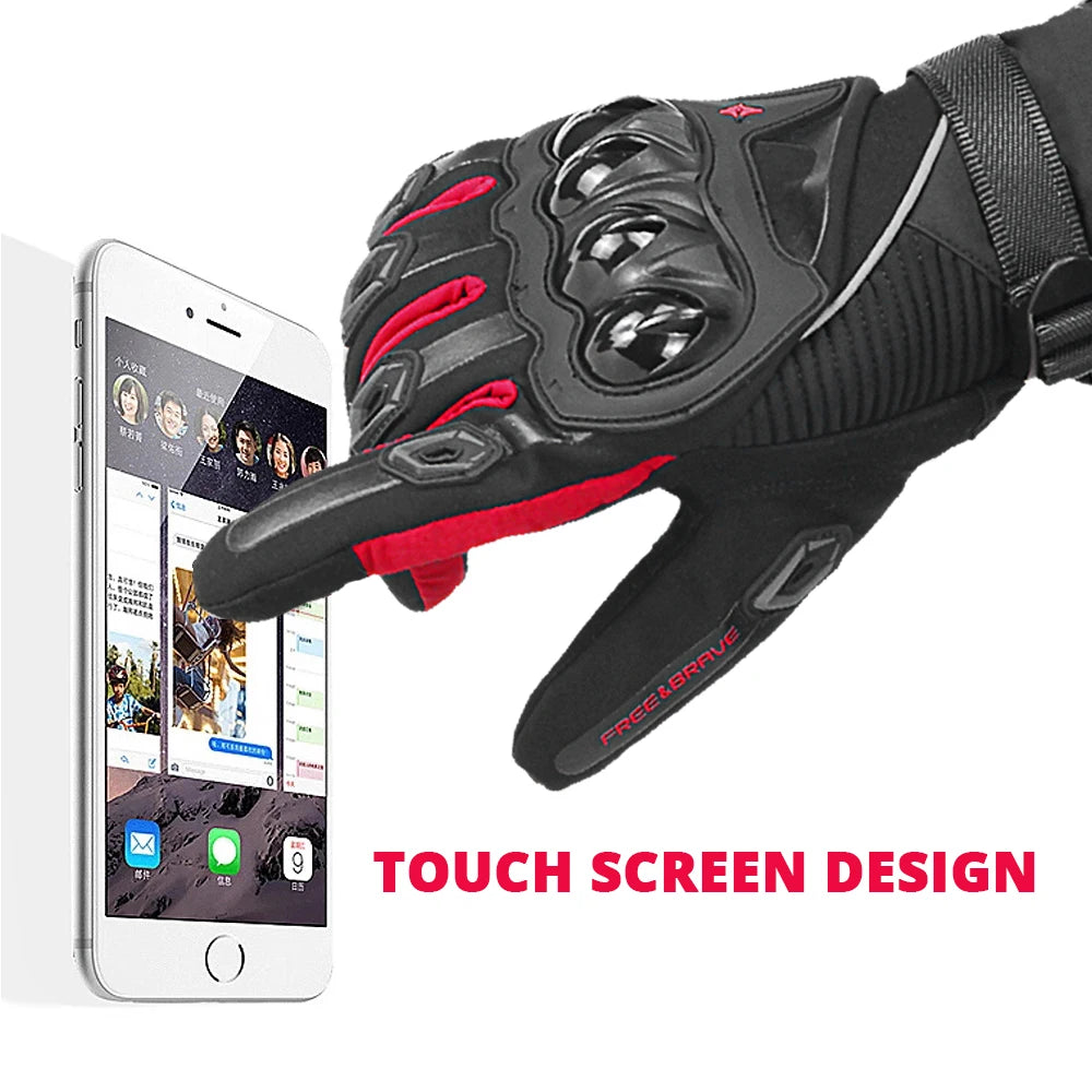 HEROBIKER Guanti Moto Invernali Impermeabili – Touch Screen Antivento per Motocross Uomo Donna