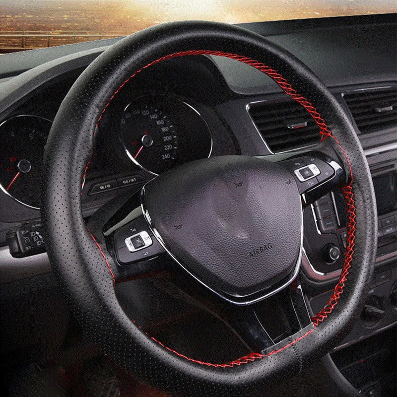 Coprivolante Auto DIY da Cucire – Pelle Artificiale con Ago e Filo, 3 Colori, 38cm