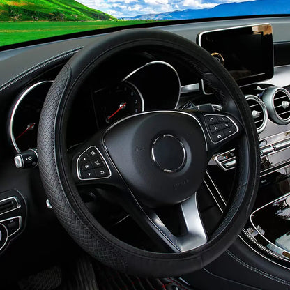 Coprivolante in Pelle Artificiale con Rilievo 3D – Senza Anello Interno per Auto 14,5-15"