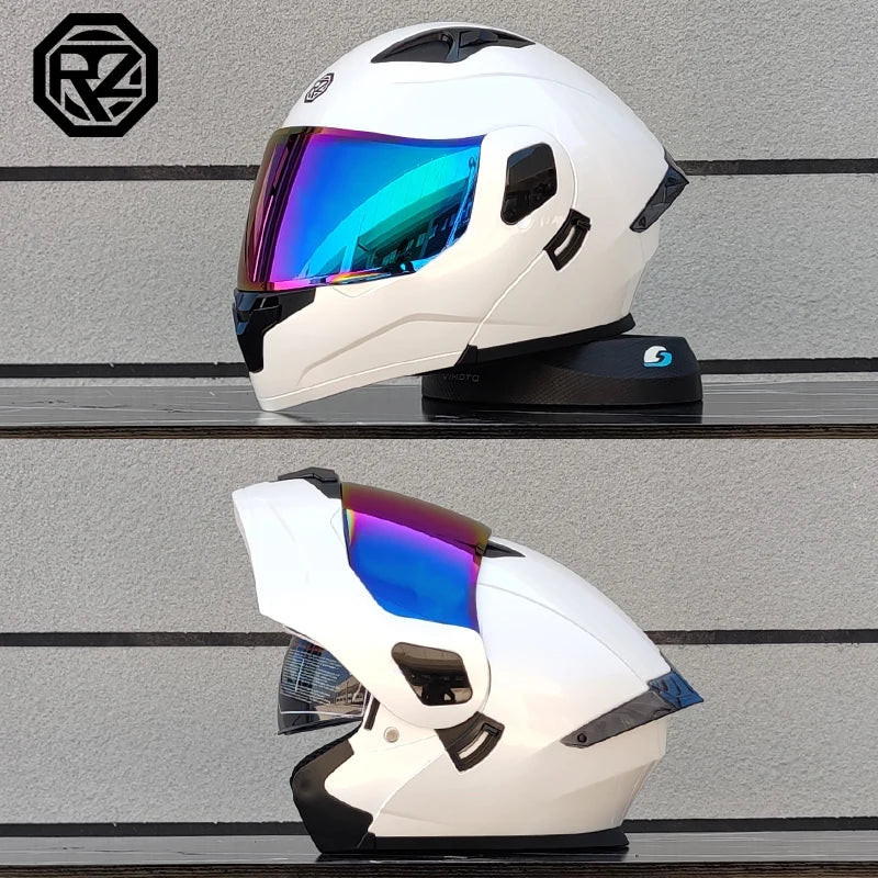 ORZ Casco Moto Modulare Flip Up – Doppia Visiera Integrale per Motocross e Racing Uomo Donna
