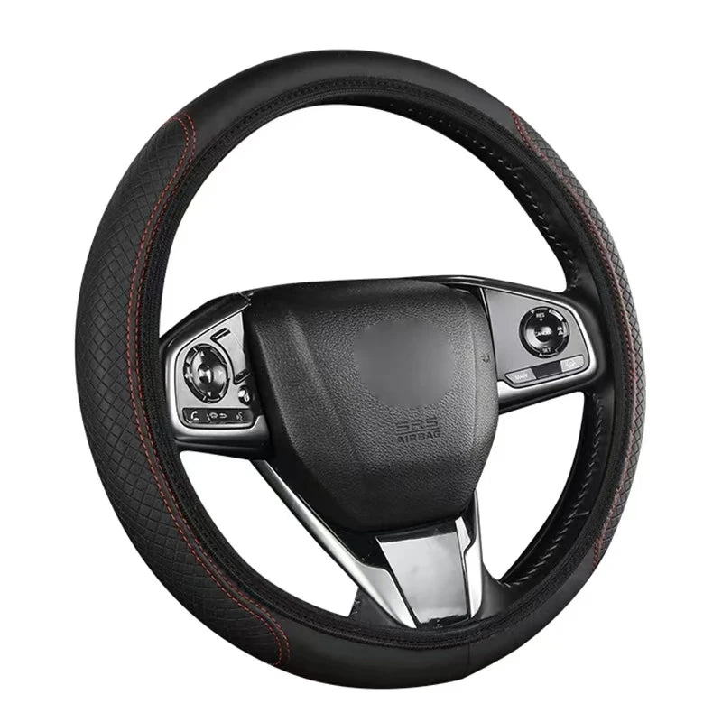 Coprivolante in Pelle Artificiale con Rilievo 3D – Senza Anello Interno per Auto 14,5-15"