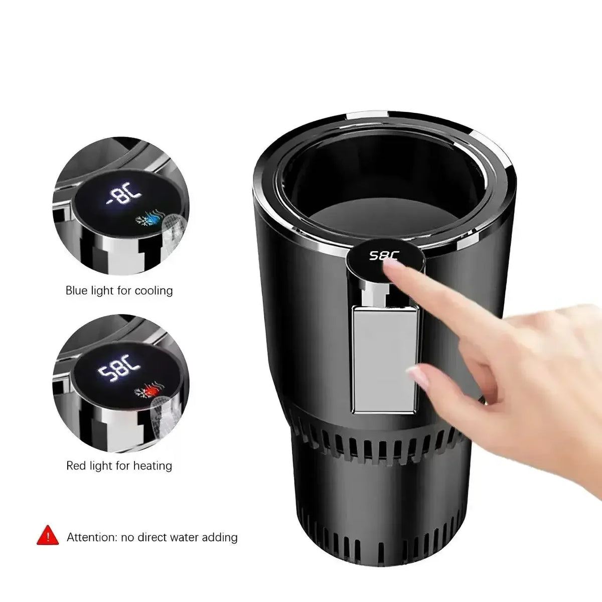 Tazza Intelligente per Auto – Riscaldamento e Raffreddamento Rapido, Mini Frigo 12V per Bevande Calde e Fredde