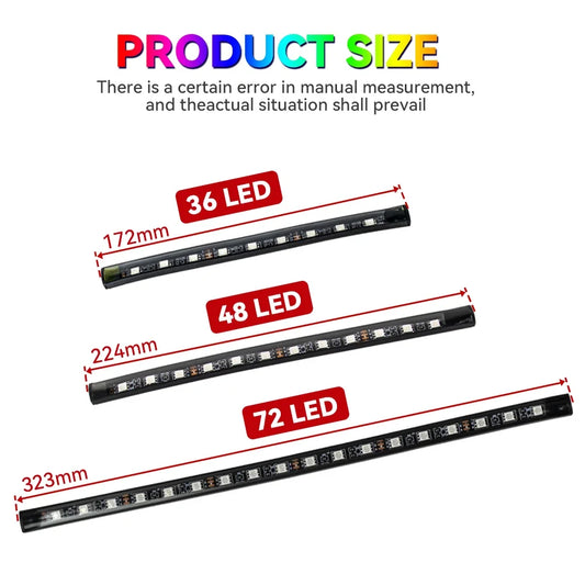 Car Ambient LED Lights 36/48/72 LED – Wireless Remote Control and RGB App