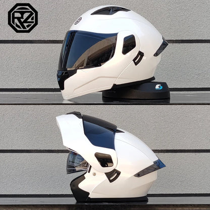 ORZ Casco Moto Modulare Flip Up – Doppia Visiera Integrale per Motocross e Racing Uomo Donna