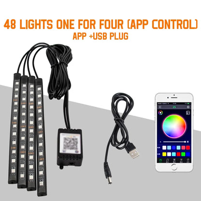 Car Ambient LED Lights 36/48/72 LED – Wireless Remote Control and RGB App