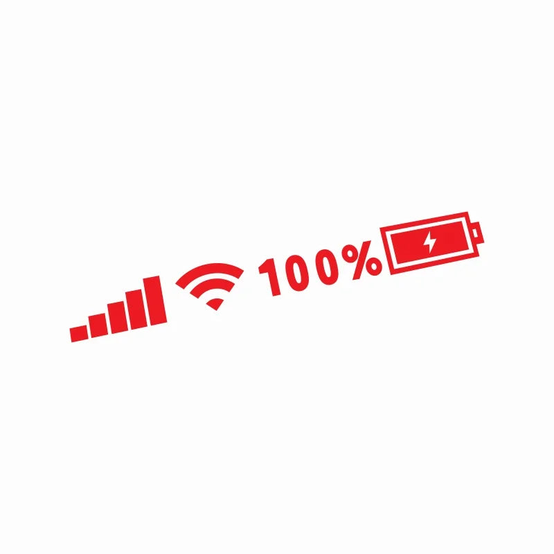 Adesivi Riflettenti per Auto – Wifi, Batteria, Segnale – Decal Divertenti