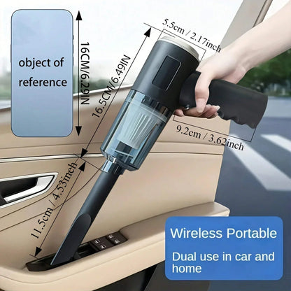 Aspirapolvere Wireless 120W – Portatile Ricaricabile per Auto e Casa, Filtro HEPA Lavabile