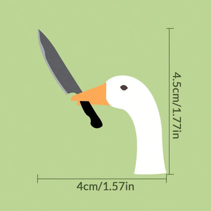 Adesivo Auto Oca con Coltello – Decal Vinile Impermeabile Divertente