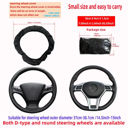 Coprivolante in Pelle Artificiale con Rilievo 3D – Senza Anello Interno per Auto 14,5-15"
