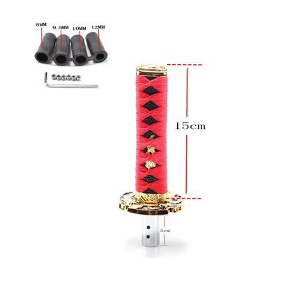 Pomello del Cambio JDM Katana 150mm – Spada Samurai con 4 Adattatori, Universale per Auto Manuale e Automatica