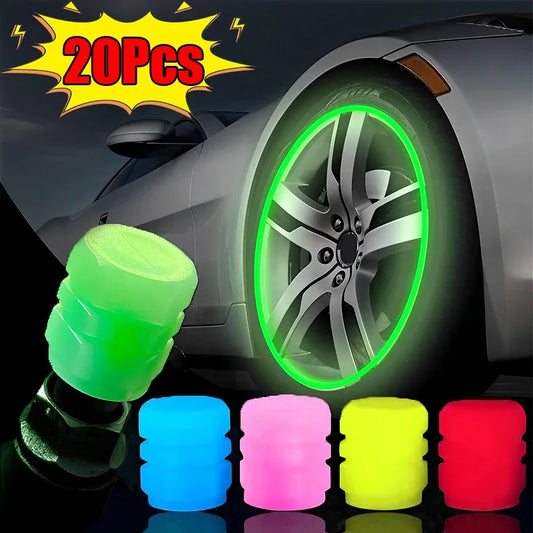 Tappi Valvola Luminosi Fluorescenti – Decorazione Cerchi per Auto, Moto e Bici