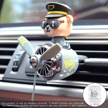 Profumatore Auto Orso Pilota DIY – Diffusore Aroma Clip Bocchetta Senza Profumo