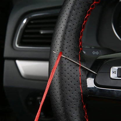 Coprivolante Auto DIY da Cucire – Pelle Artificiale con Ago e Filo, 3 Colori, 38cm