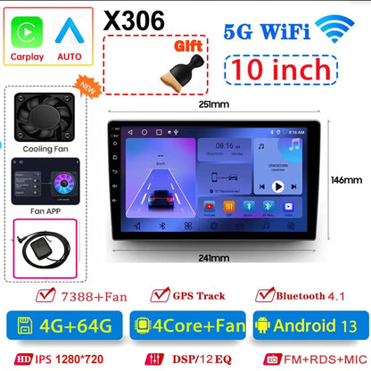 Autoradio Android 13 Universale 7/9/10 Pollici – 2 Din GPS WiFi CarPlay BT