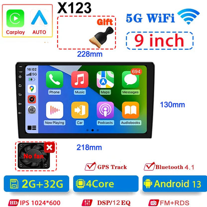 Autoradio Android 13 Universale 7/9/10 Pollici – 2 Din GPS WiFi CarPlay BT