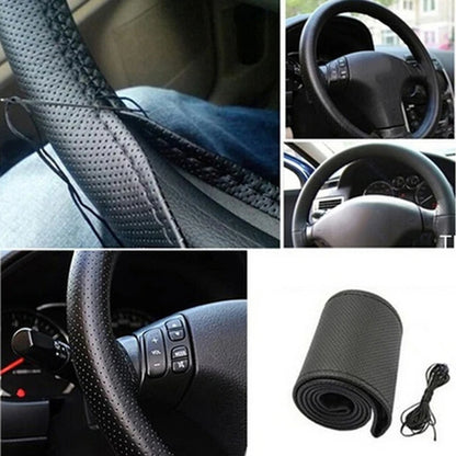 Coprivolante Auto DIY da Cucire – Pelle Artificiale con Ago e Filo, 3 Colori, 38cm