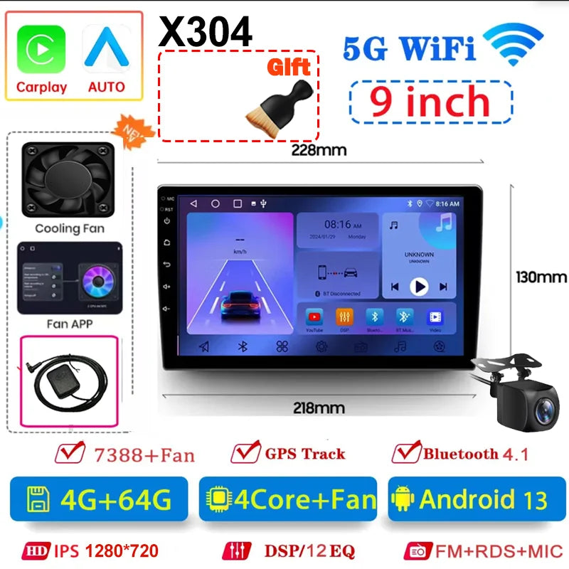Autoradio Android 13 Universale 7/9/10 Pollici – 2 Din GPS WiFi CarPlay BT