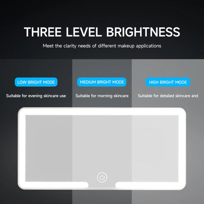 Specchietto Trucco LED per Parasole Auto – HD, Dimmerabile 3 Livelli, Touch Screen, Ricaricabile