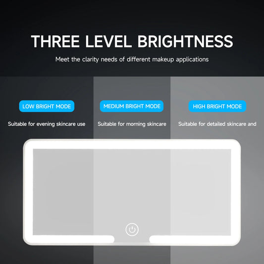 Specchietto Trucco LED per Parasole Auto – HD, Dimmerabile 3 Livelli, Touch Screen, Ricaricabile