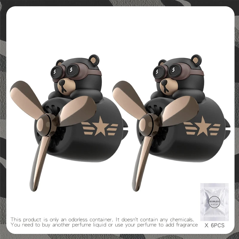 Profumatore Auto Orso Pilota DIY – Diffusore Aroma Clip Bocchetta Senza Profumo