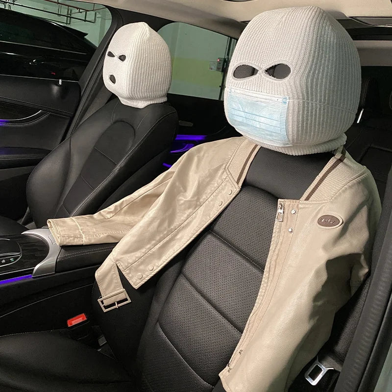 Coprisedile Poggiatesta Auto Ski Mask – 3 Fori Antidust Divertente