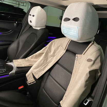 Coprisedile Poggiatesta Auto Ski Mask – 3 Fori Antidust Divertente
