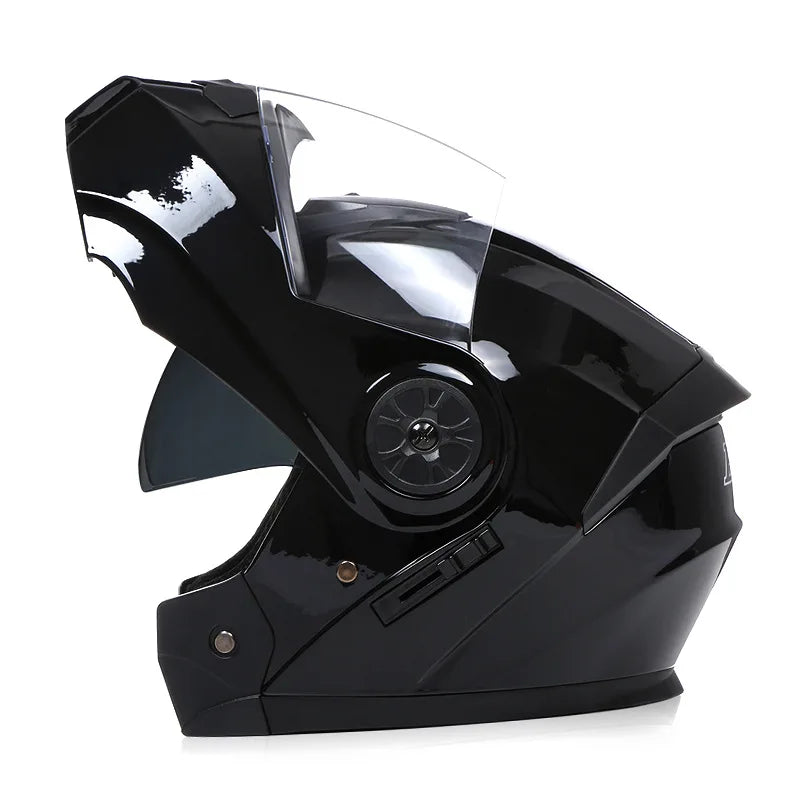 BLD Casco Moto Modulare Doppia Visiera – Flip Up Integrale per Motocross e Racing, Uomo e Donna