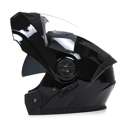 BLD Casco Moto Modulare Doppia Visiera – Flip Up Integrale per Motocross e Racing, Uomo e Donna