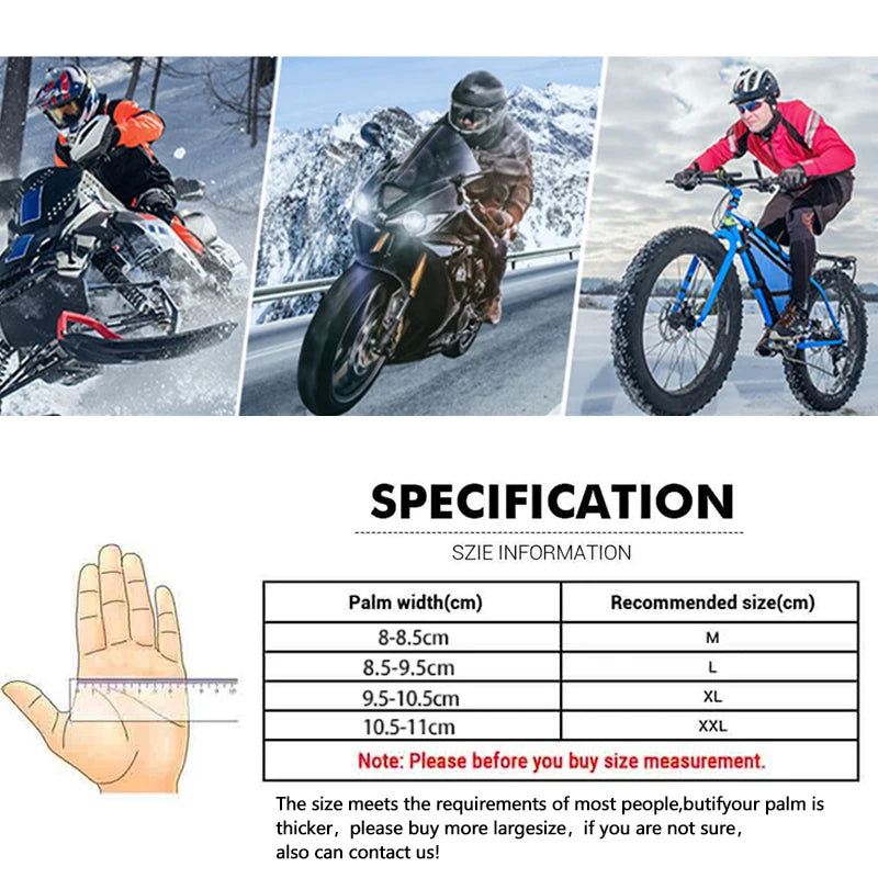 HEROBIKER Guanti Moto Invernali Impermeabili – Touch Screen Antivento per Motocross Uomo Donna