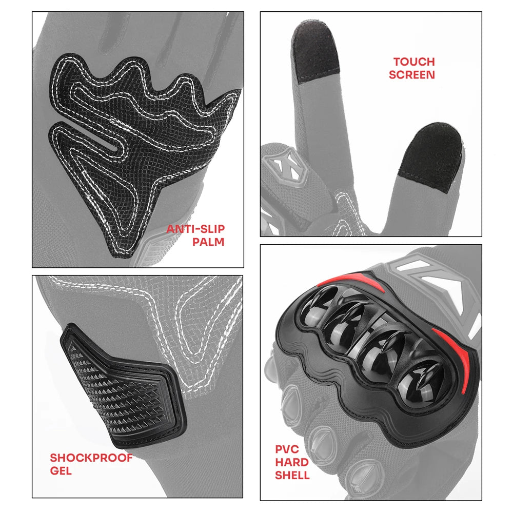KEMITOUR Guanti Moto Estivi Touch Screen CE – Protezione MTB per Uomo e Donna