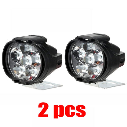 Fari LED Ausiliari Moto 12V – 2 Proiettori Anteriori ad Alta Luminosità 18W 1800LM