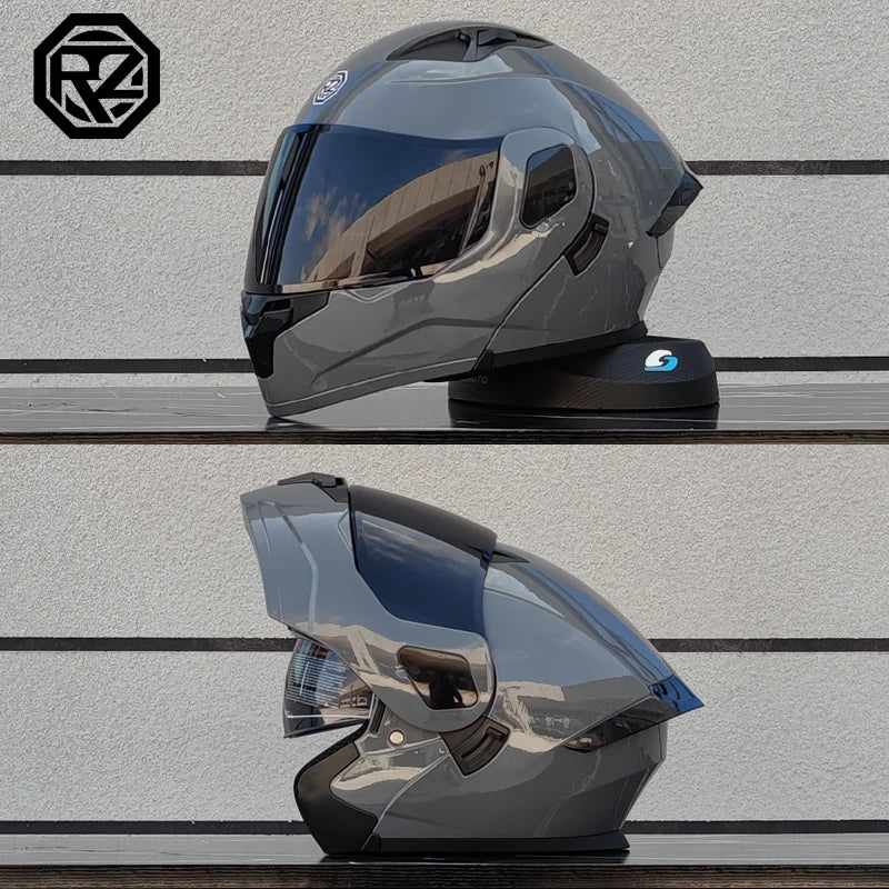 ORZ Casco Moto Modulare Flip Up – Doppia Visiera Integrale per Motocross e Racing Uomo Donna